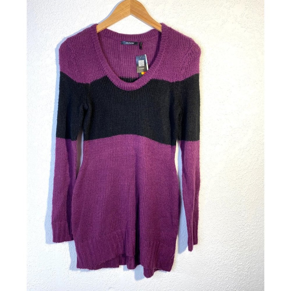 Daisy Fuentes Color Block Mini Sweater Dress Scoop Neck Size Small NWT